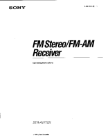 Sony STR-AV770X - Owners Manual 